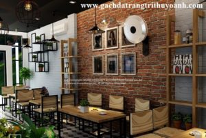 Trang trí quán cà phê, nhà hàng bằng gạch cổ