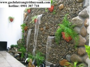 Tiểu cảnh thác nước làn tự đá cuội tự nhiên