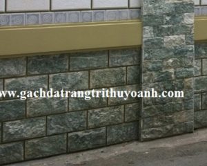 Tô điểm cho bức tường xunh quanh nhà được ốp bằng đá bóc xanh ngọc