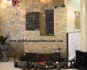 Trang trí tường bằng đá vân gỗ 3 size vuông