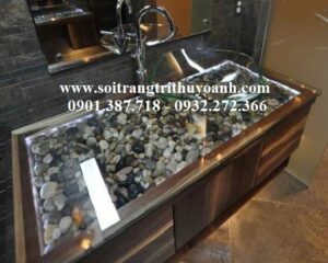 Sỏi bóng nhiều màu trang trí không gian nội thất